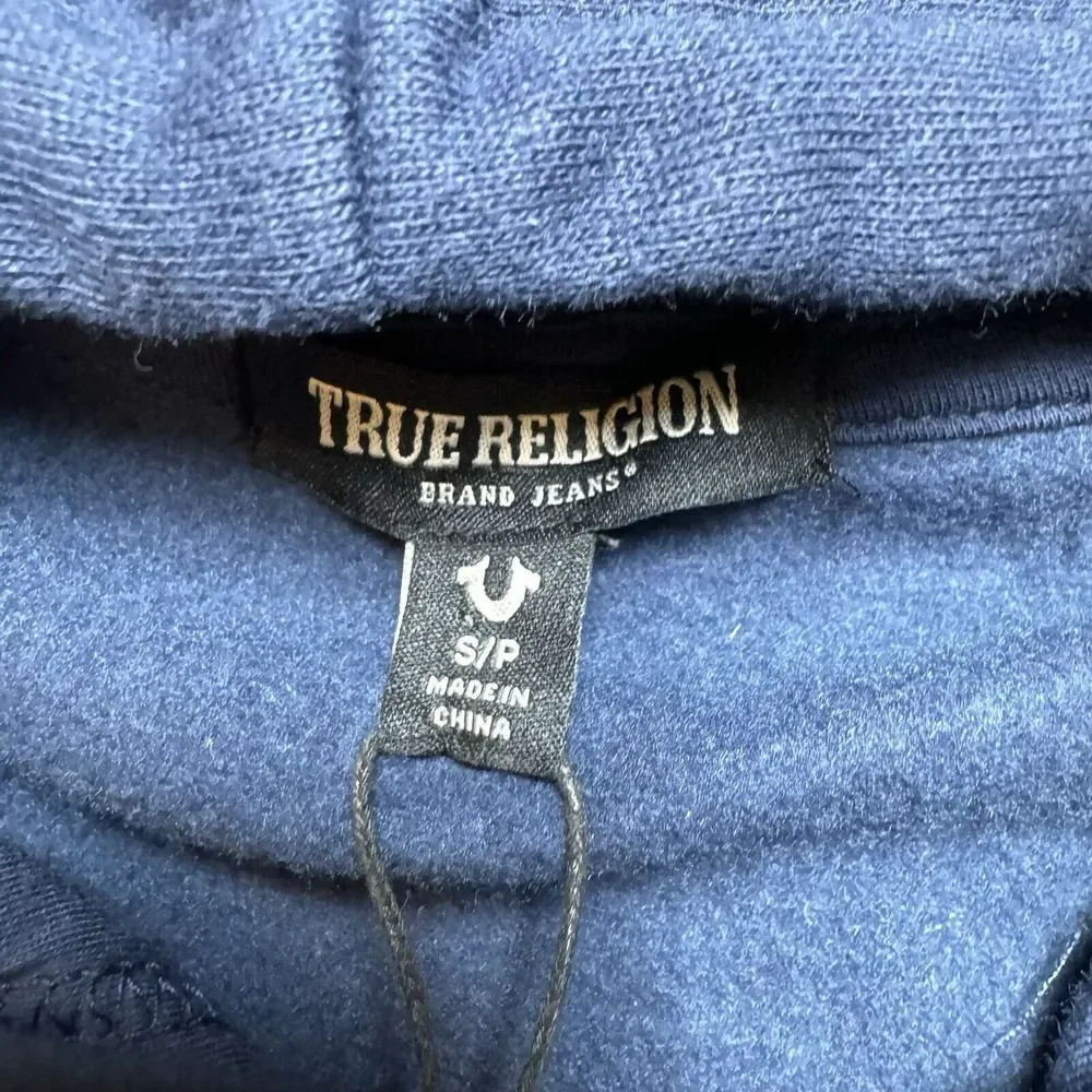 True Religion Full‎ Zip Hoodie Men's Small Dress Blue City Budda Streetwear